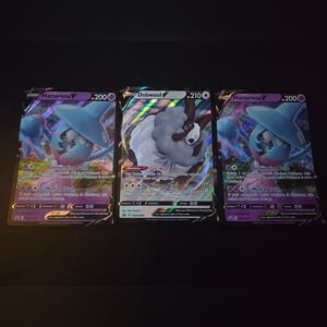 Hatterene V and Dubwool V Pokemon Holo Jumbo Trading Cards